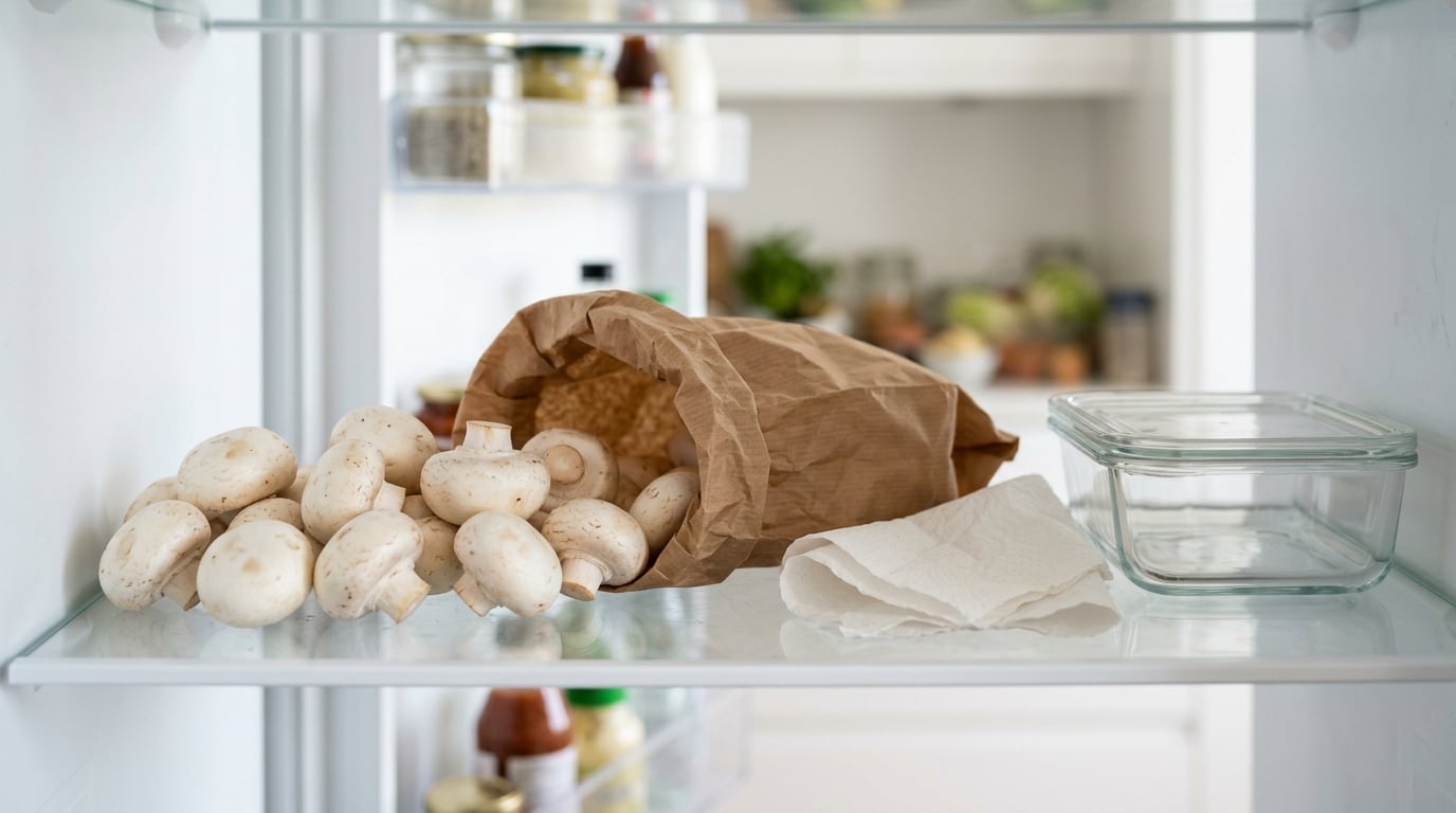 how to store mushrooms in the refrigerator