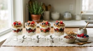 how to make yogurt parfaits for a brunch table