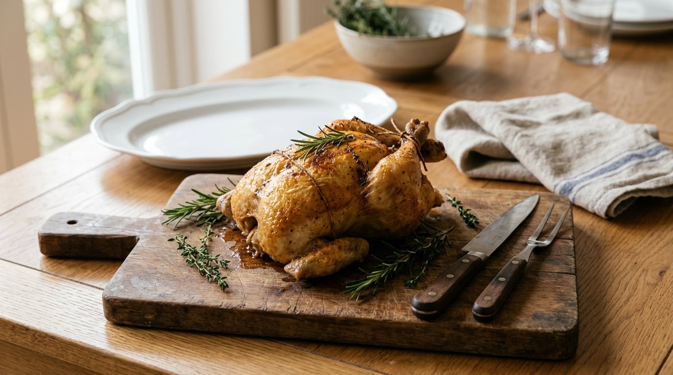 how to carve a roast chicken at the table