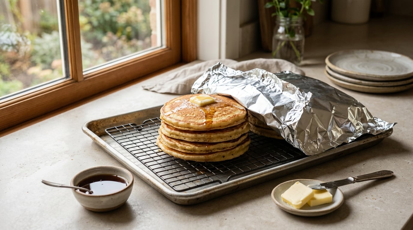 how to keep pancakes warm for a large breakfast