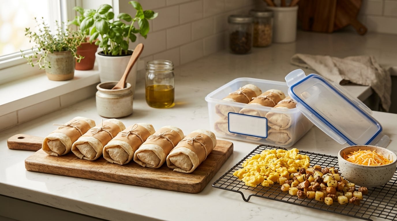 how to make breakfast burritos to freeze