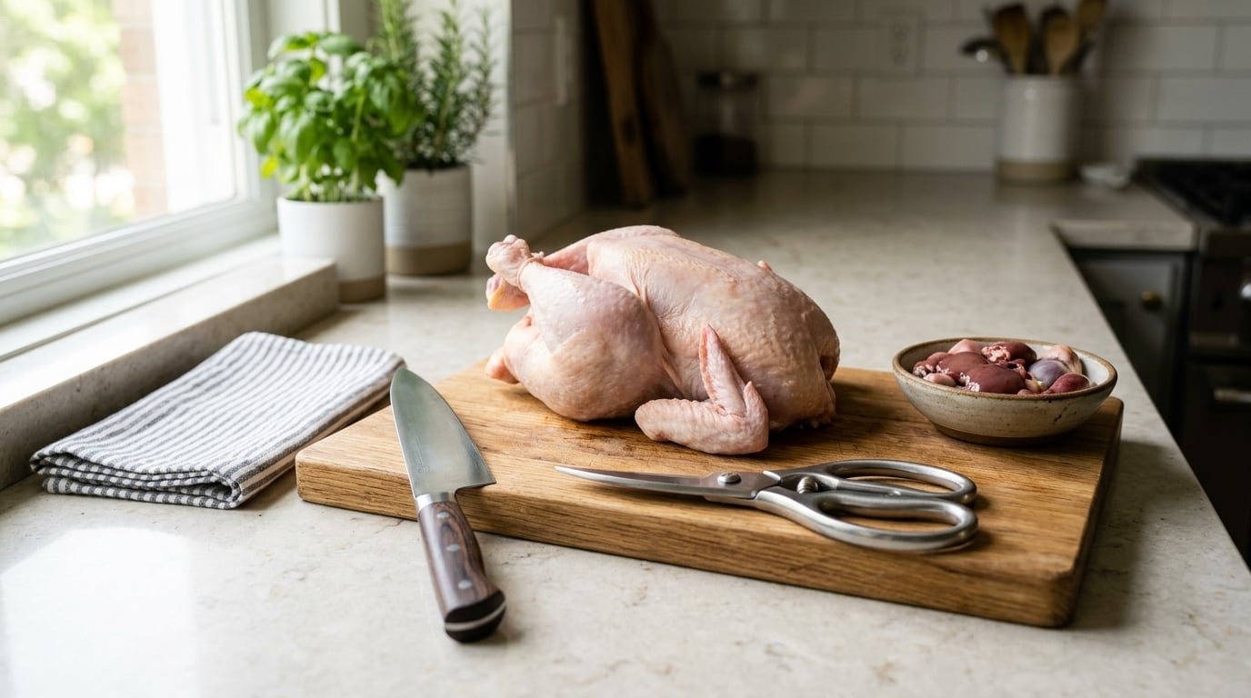 how to break down a whole chicken at home