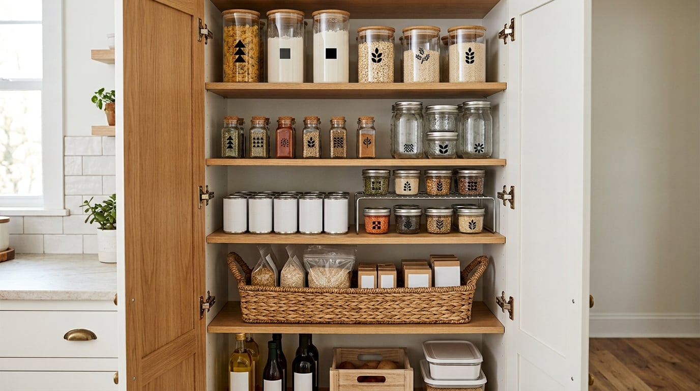 how to organize a small kitchen pantry