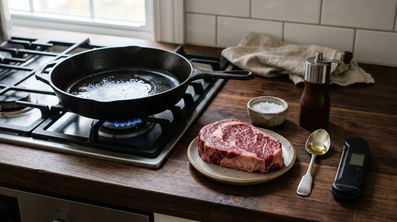 how to cook a steak in a cast iron skillet