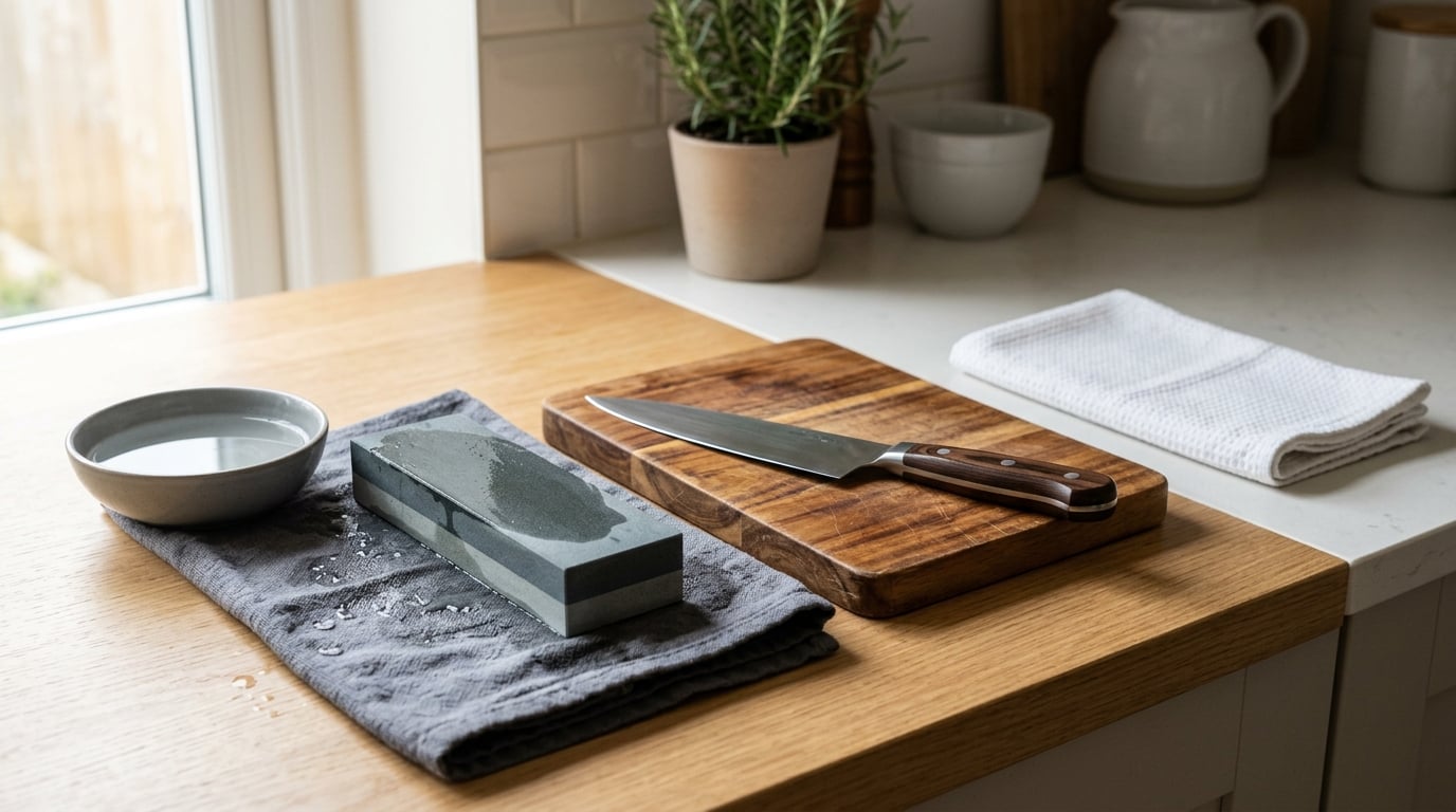 how to sharpen a kitchen knife at home