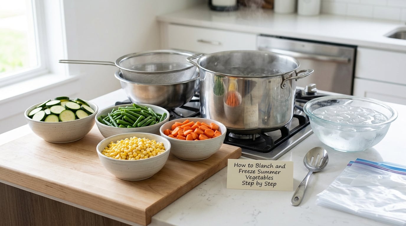 How to Blanch and Freeze Summer Vegetables Step by Step