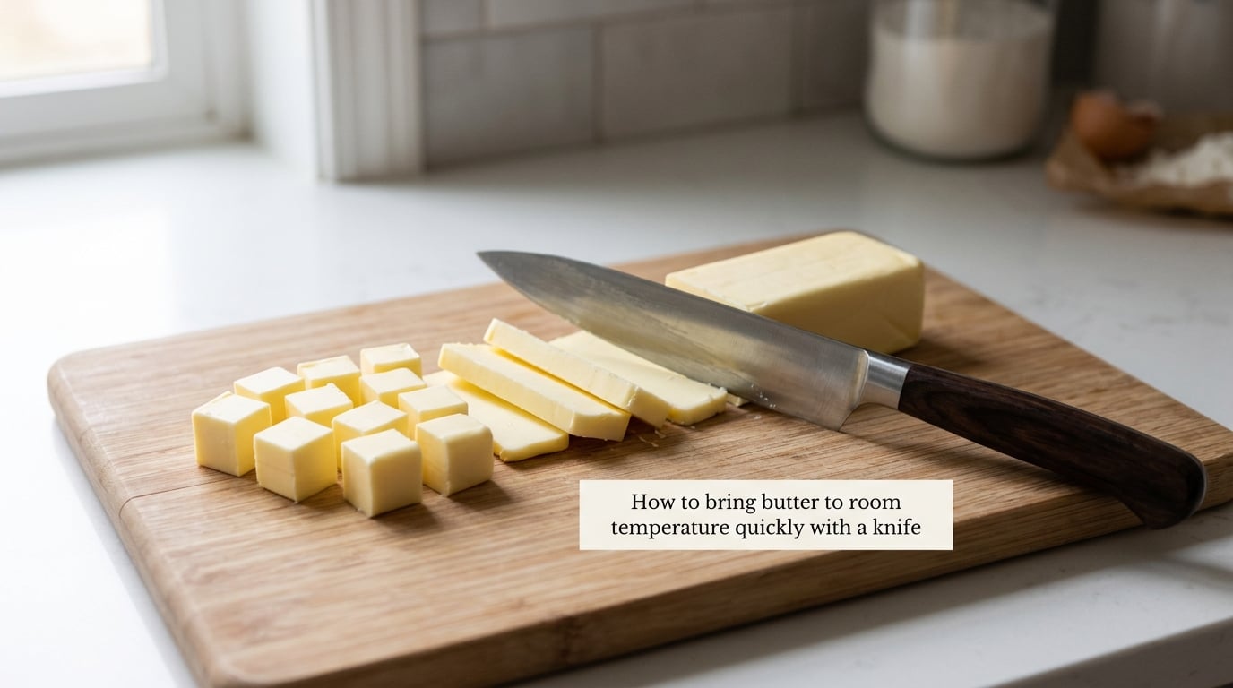 How to bring butter to room temperature quickly with a knife