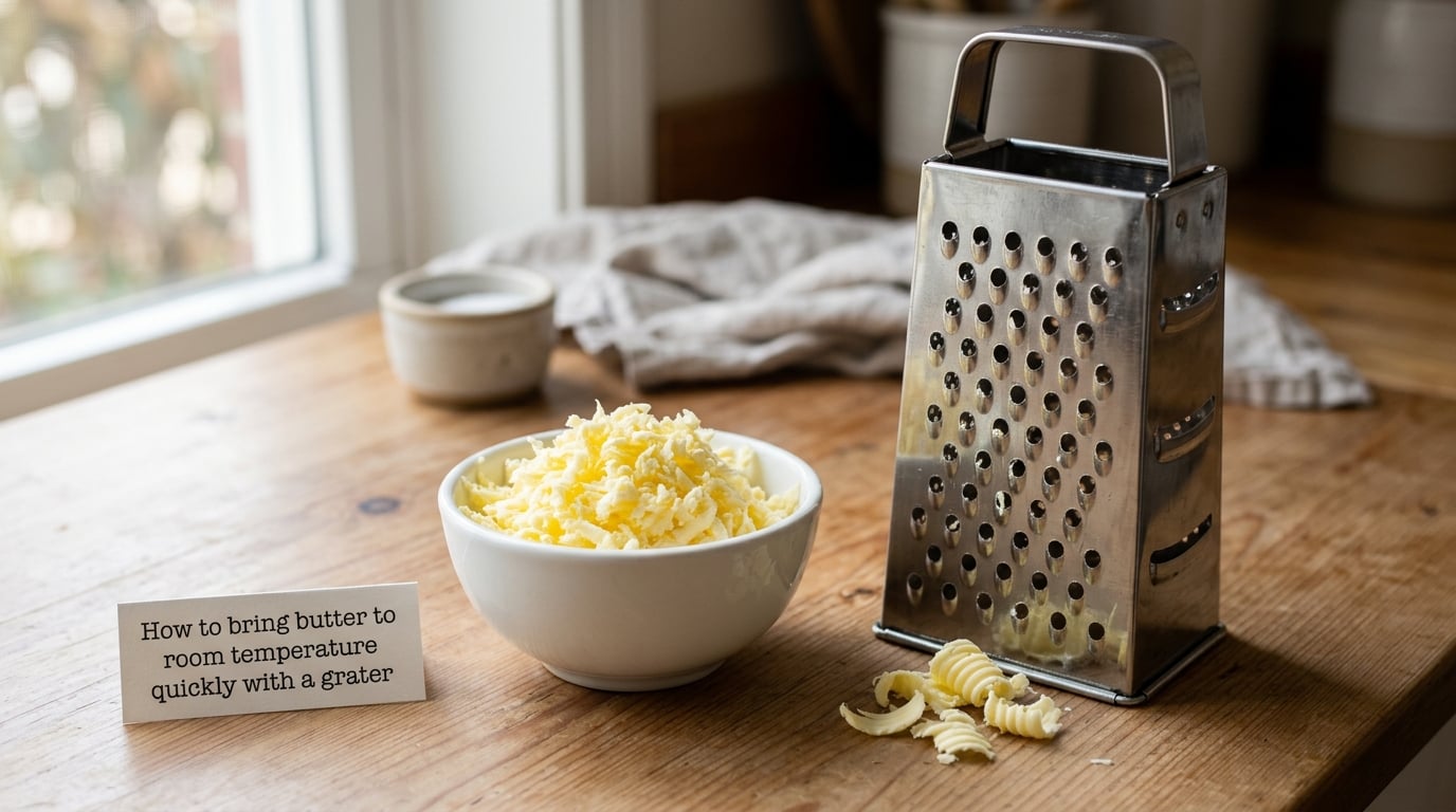 How to bring butter to room temperature quickly with a grater