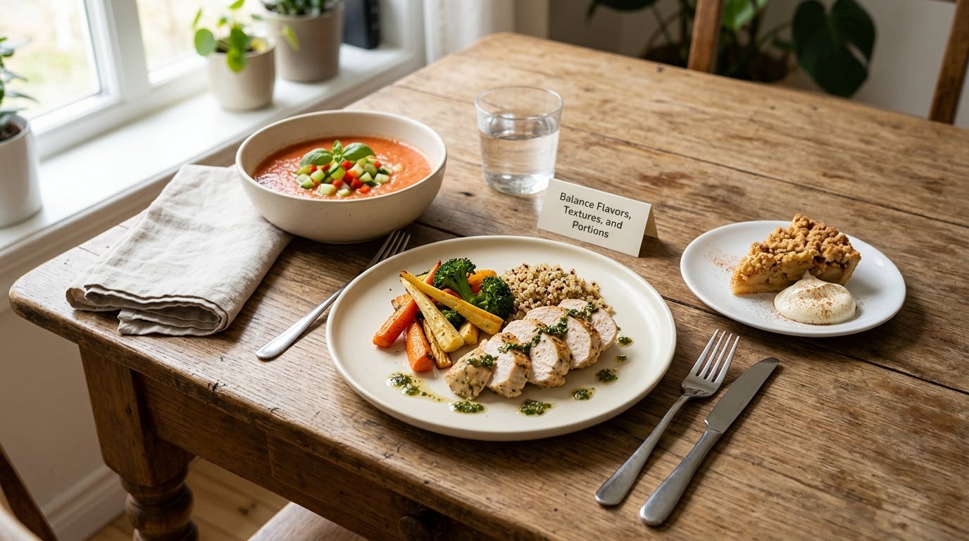 Balance Flavors, Textures, and Portions