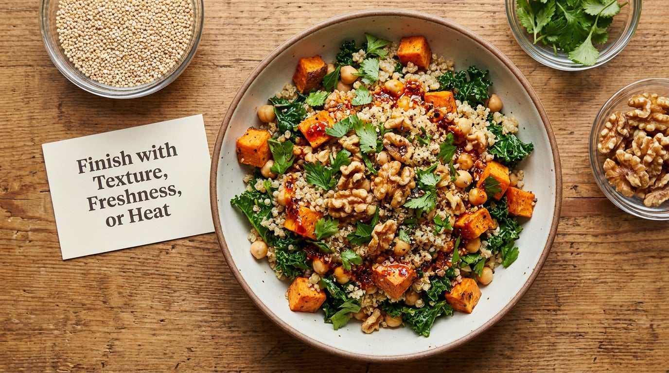 Finish with Texture, Freshness, or Heat