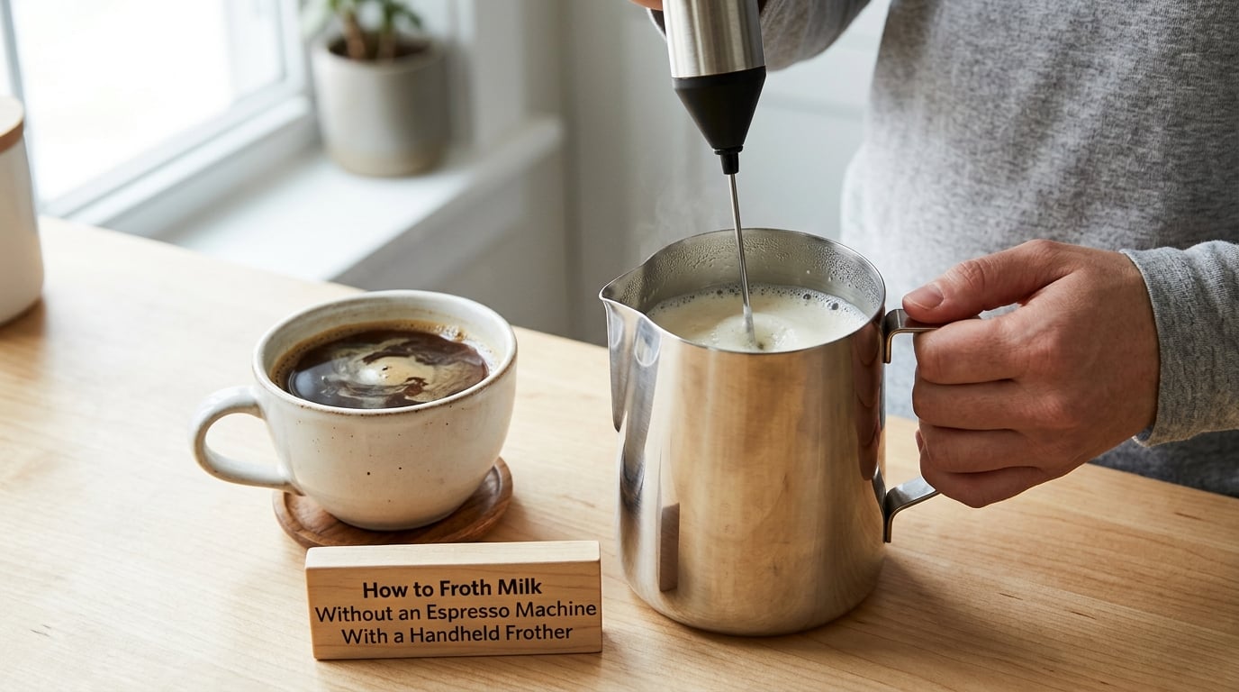 How to Froth Milk Without an Espresso Machine With a Handheld Frother