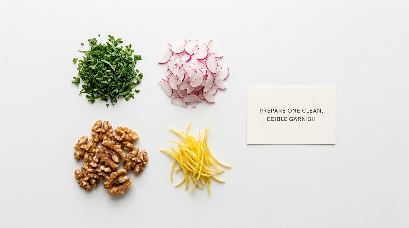 Prepare One Clean, Edible Garnish