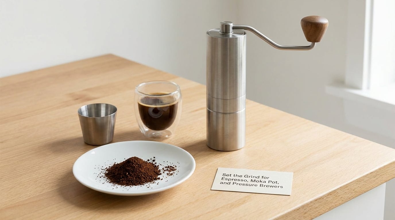 Set the Grind for Espresso, Moka Pot, and Pressure Brewers