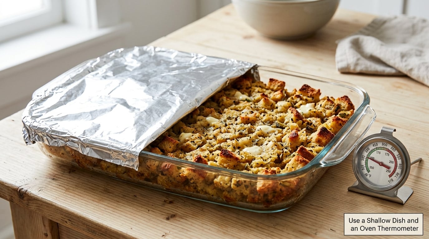 Use a Shallow Dish and an Oven Thermometer