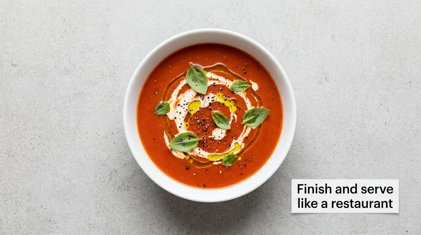 Finish and serve like a restaurant