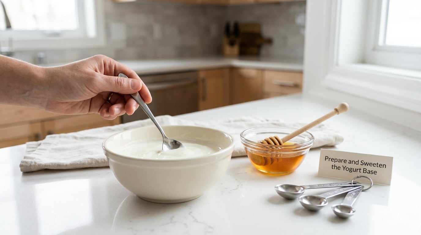 Prepare and Sweeten the Yogurt Base