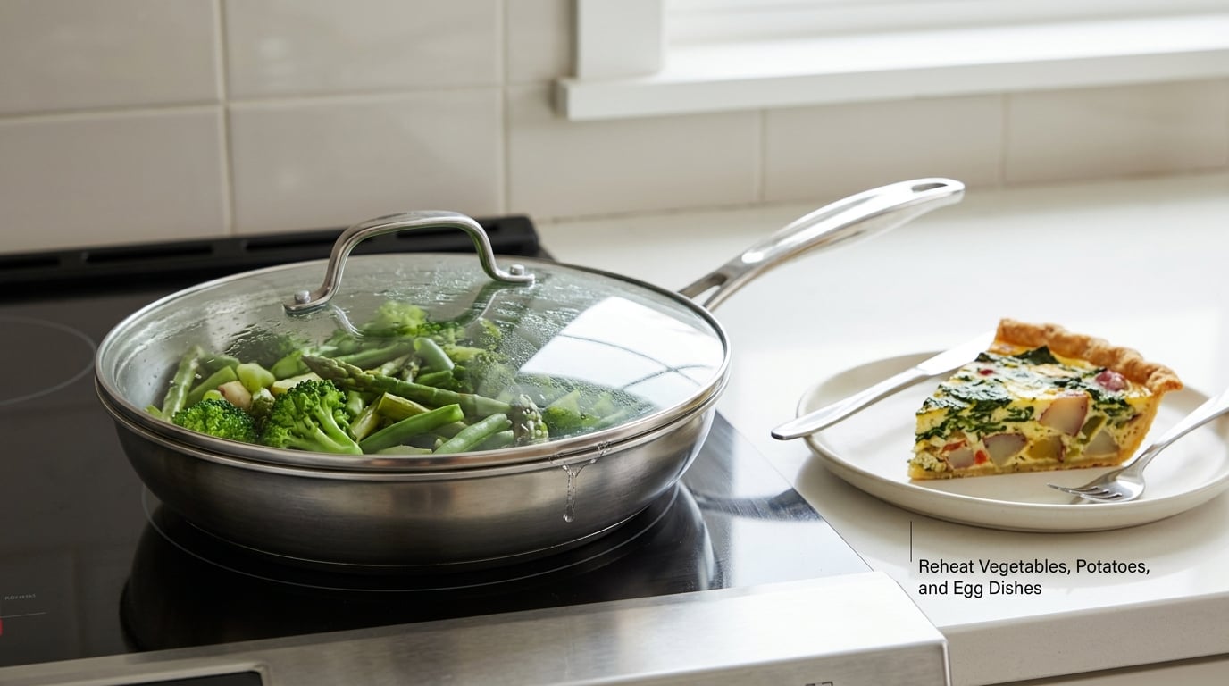 Reheat Vegetables, Potatoes, and Egg Dishes
