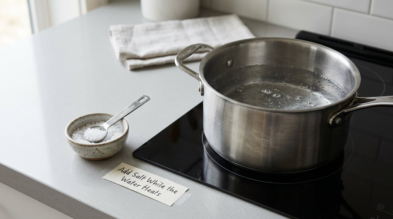 Add Salt While the Water Heats