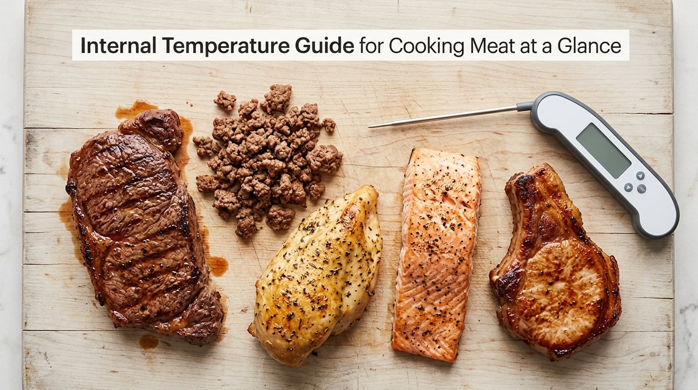 Internal Temperature Guide for Cooking Meat at a Glance