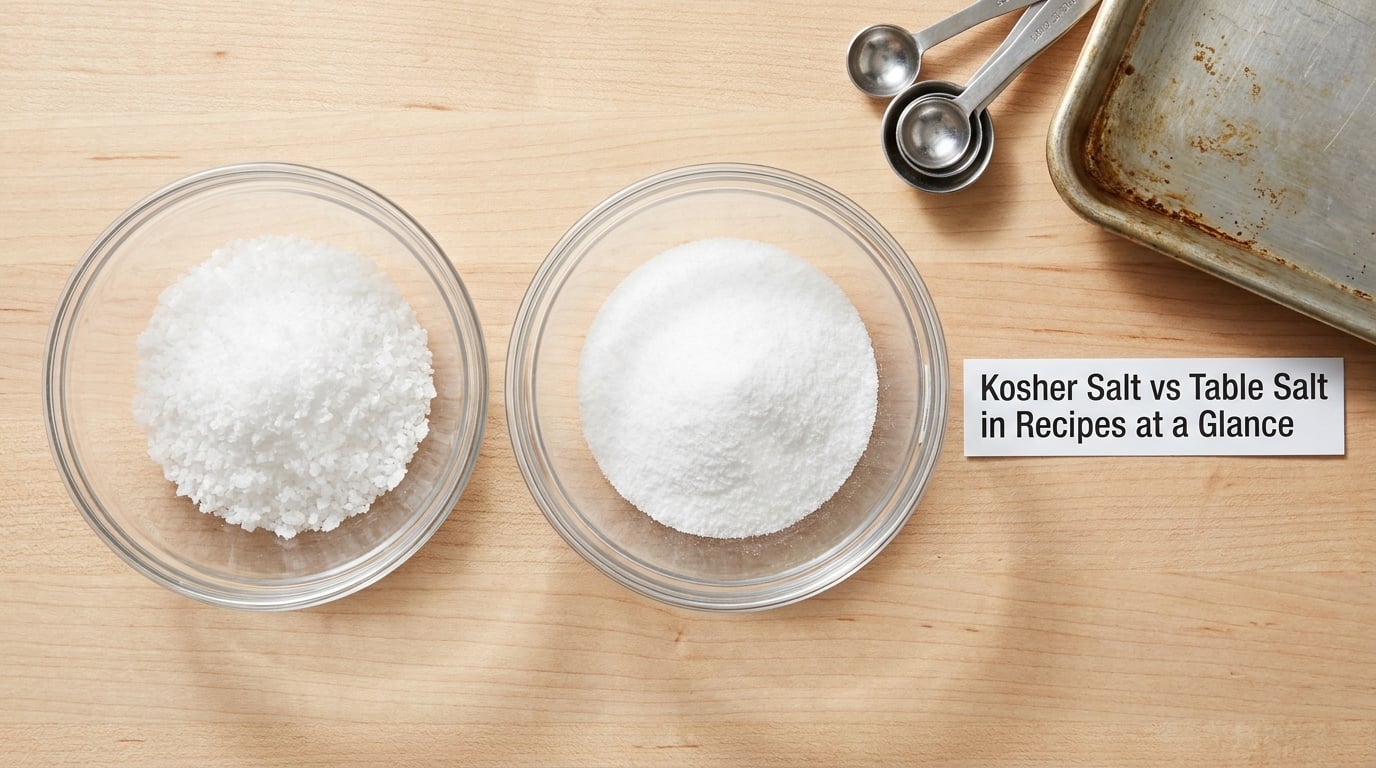 Kosher Salt vs Table Salt in Recipes at a Glance