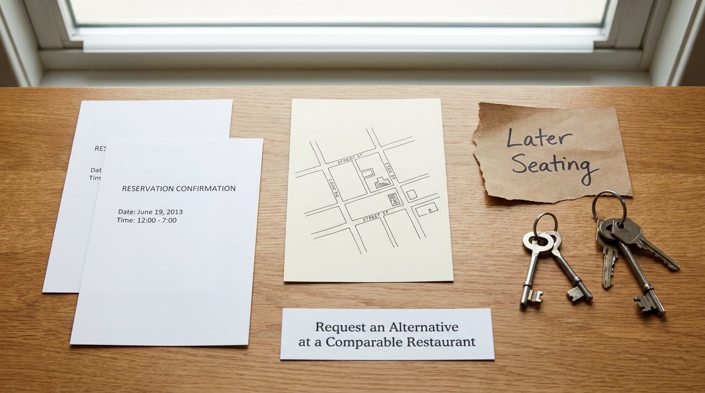 Request an Alternative at a Comparable Restaurant