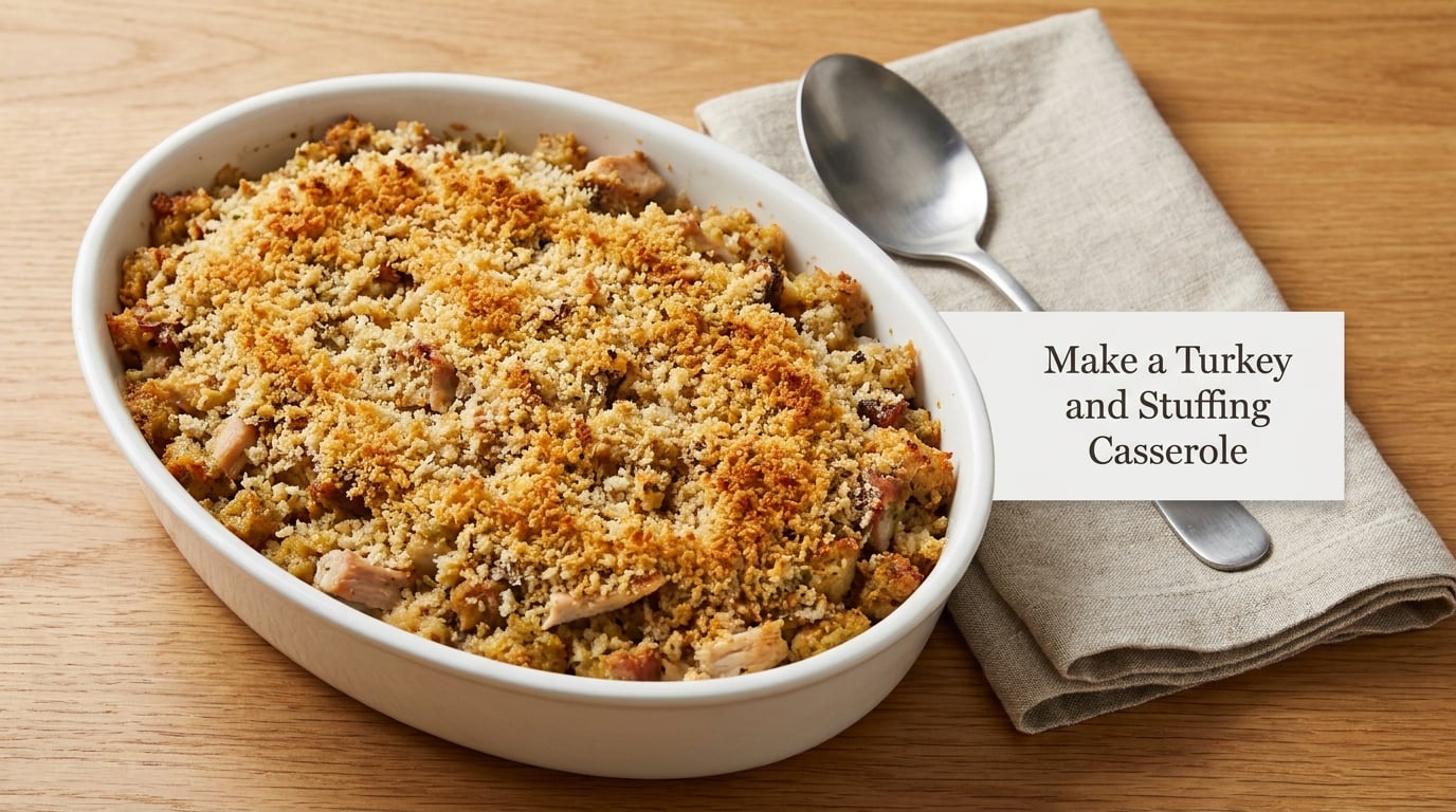 Make a Turkey and Stuffing Casserole