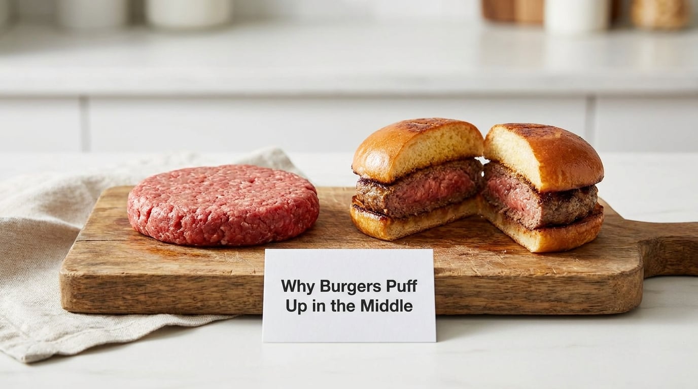 Why Burgers Puff Up in the Middle