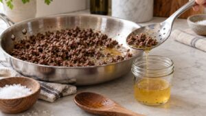 how to cook ground beef without it getting greasy