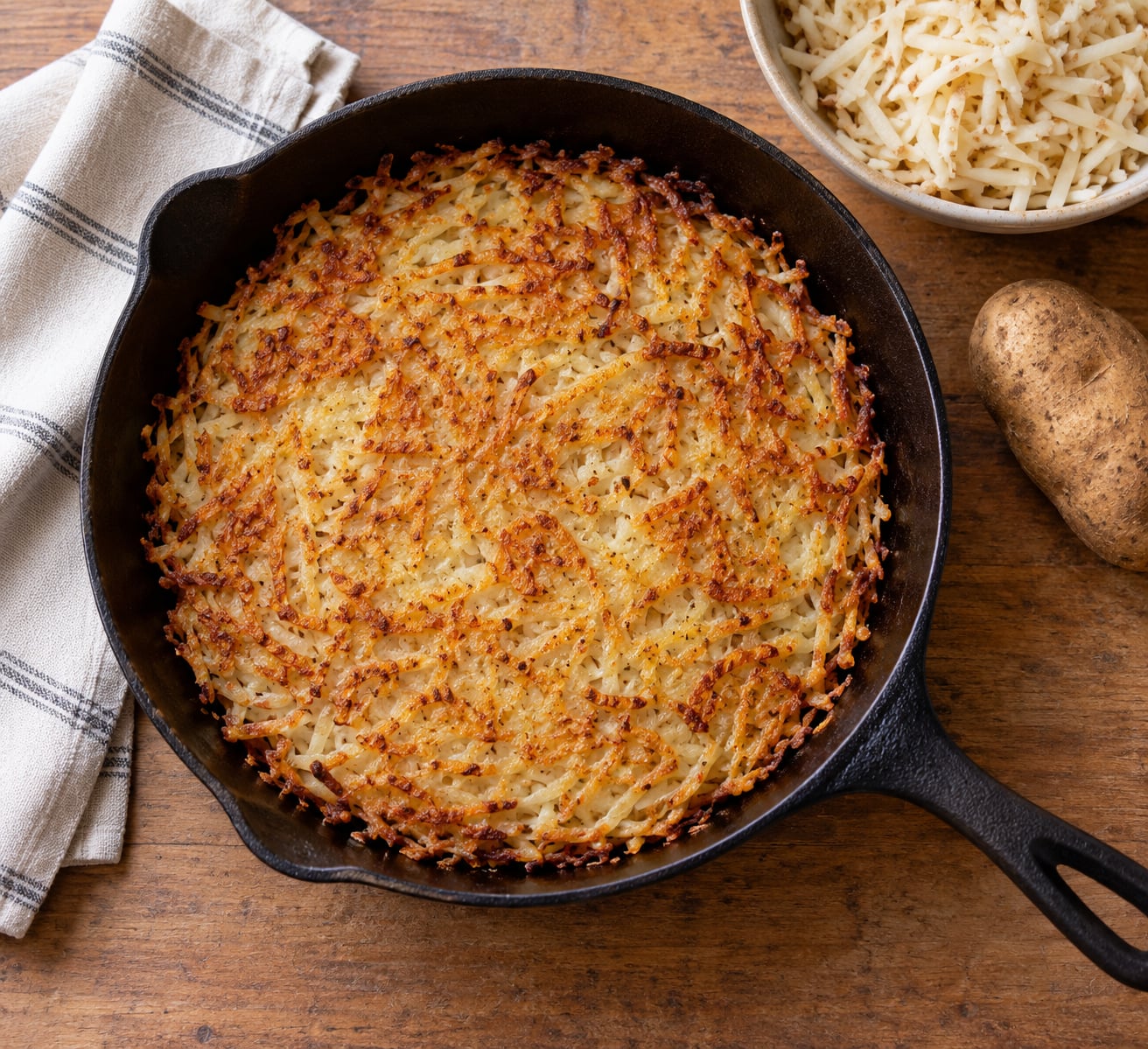 how to make hash browns crispy from raw potatoes