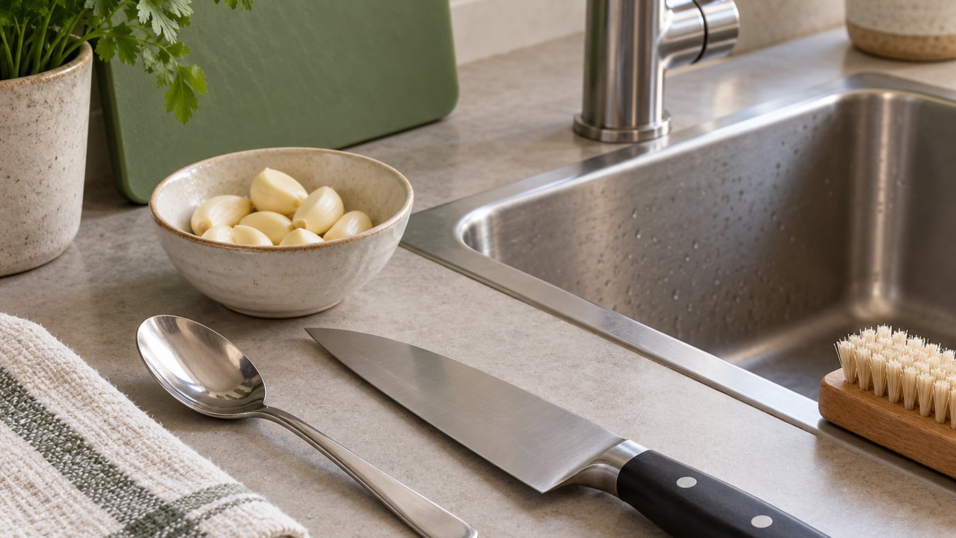 how to remove garlic smell from your hands