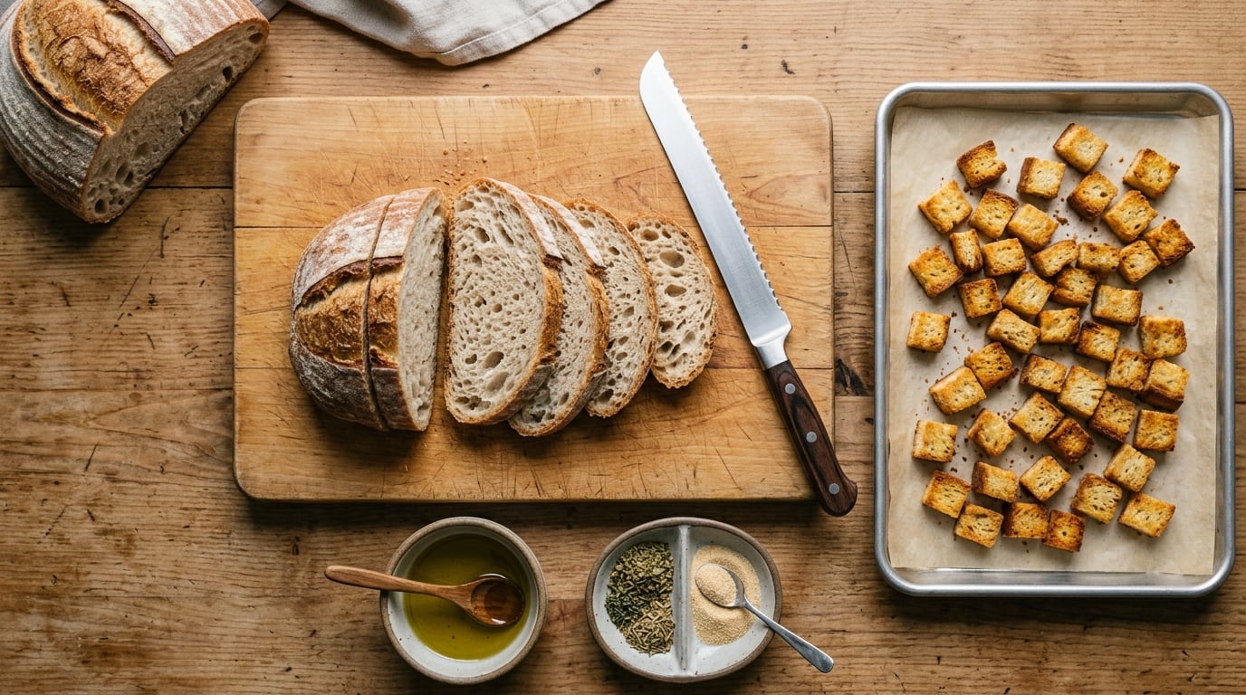 how to make croutons from stale bread