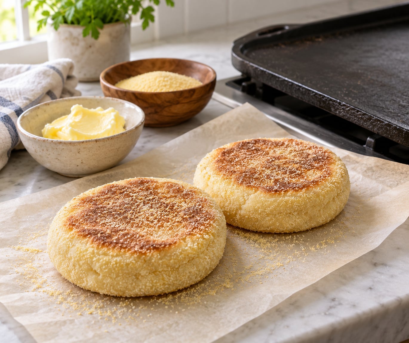 how to make english muffins on a griddle