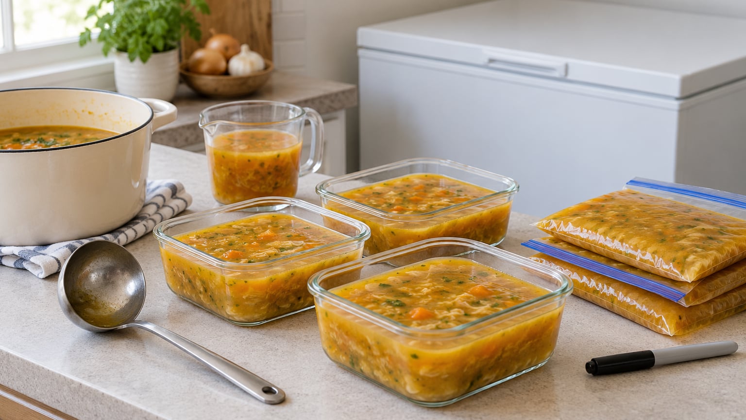 how to freeze soup in portions