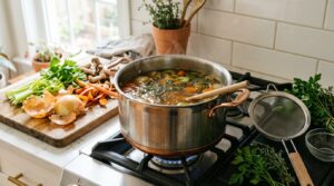 how to use vegetable scraps for stock