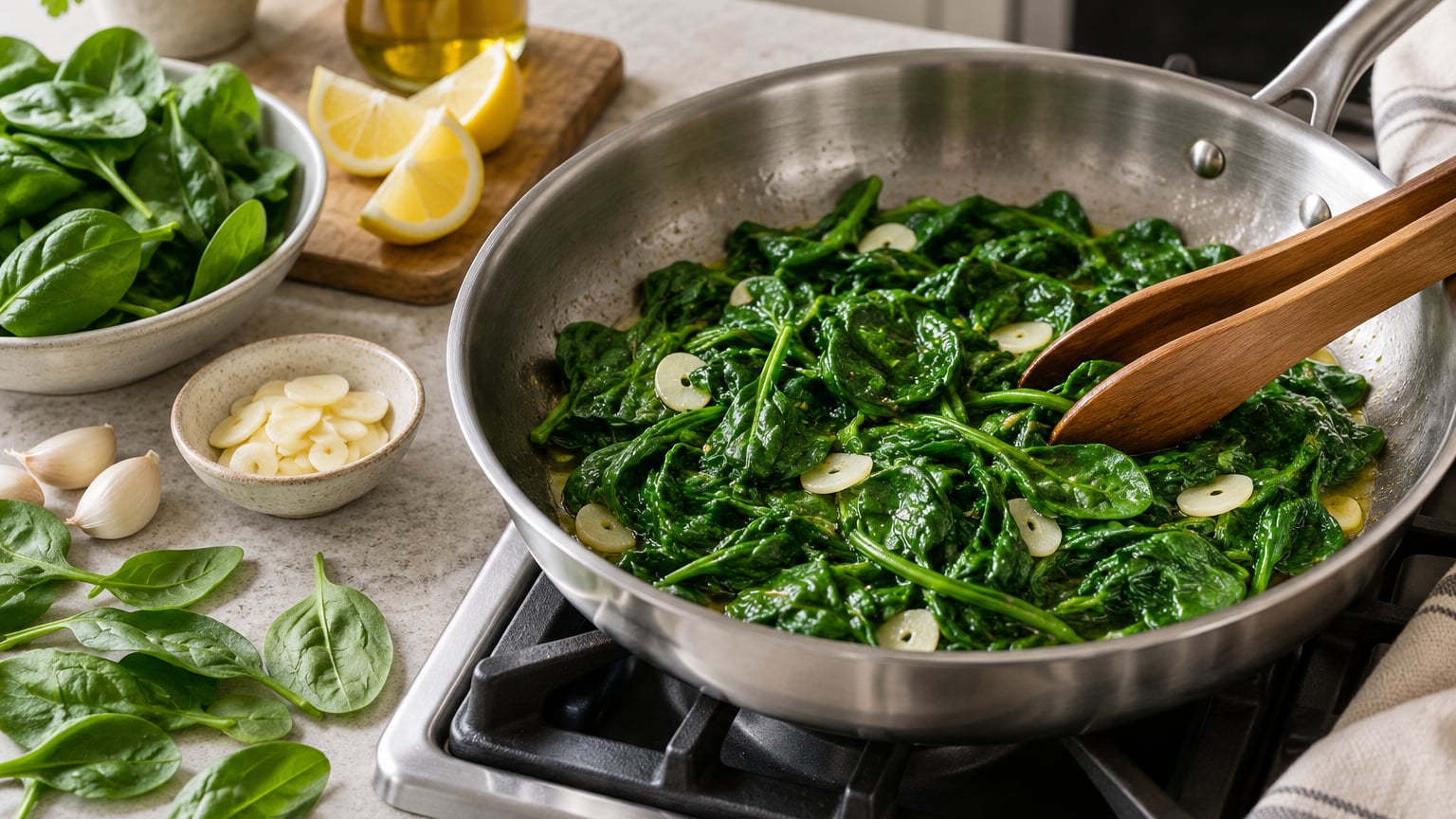 how to cook spinach without it getting watery