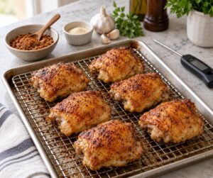 how to make chicken thighs crispy in the oven