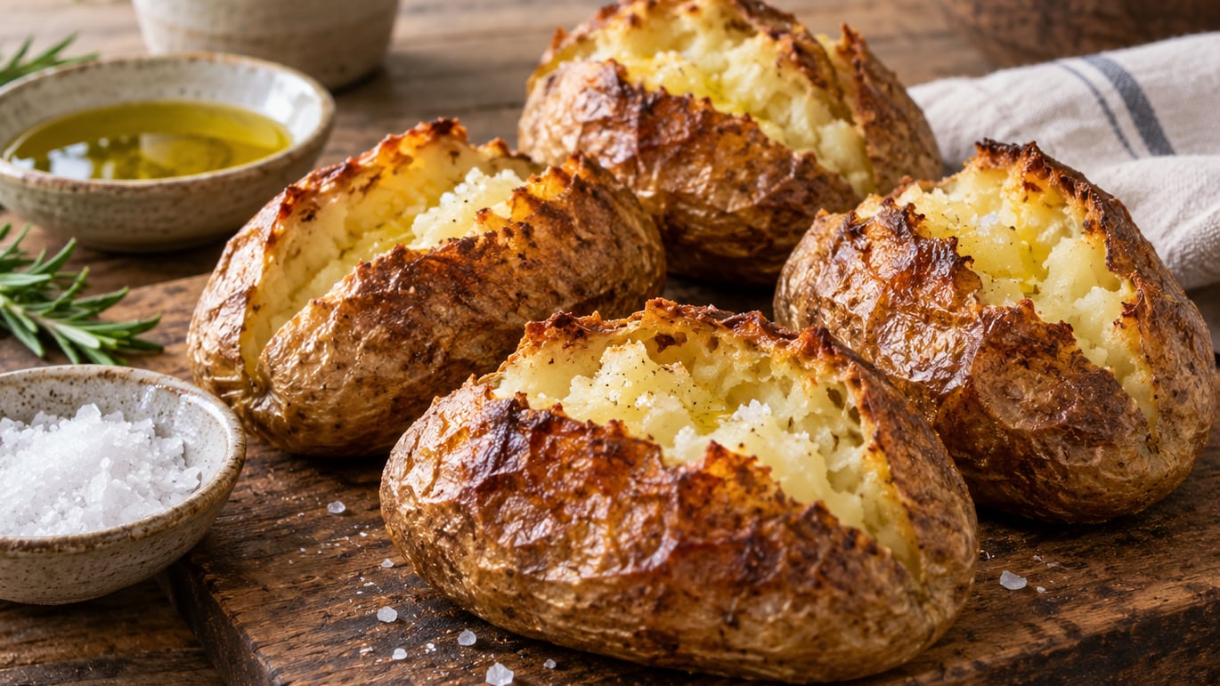 how to make baked potatoes with crispy skin