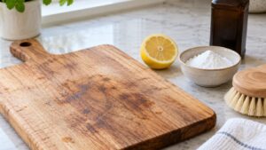 how to clean a cutting board with stains