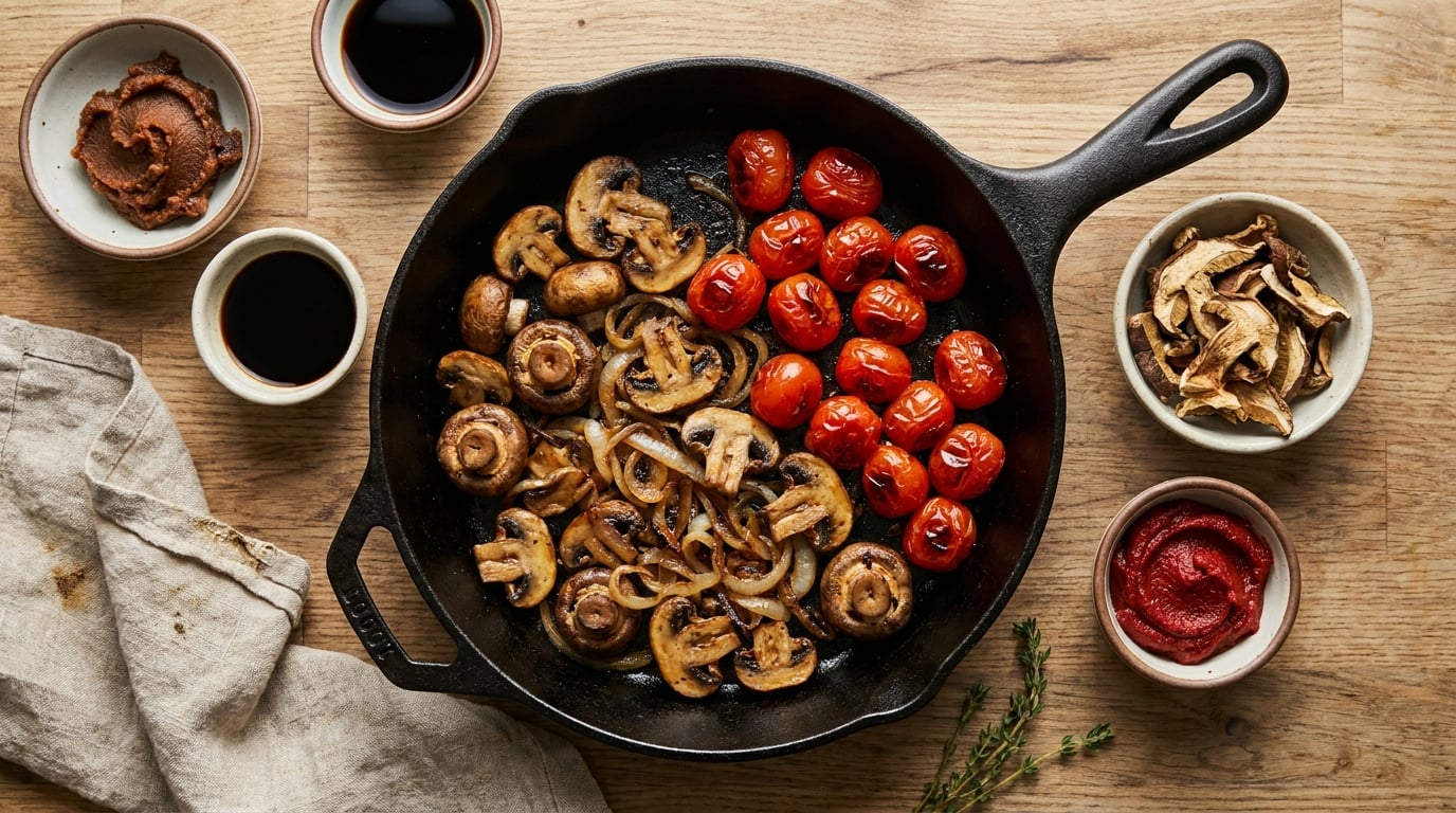 how to build umami in vegetarian cooking