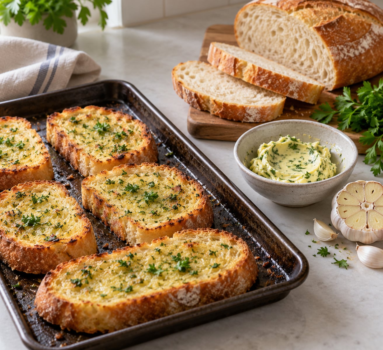 how to make garlic bread from regular bread