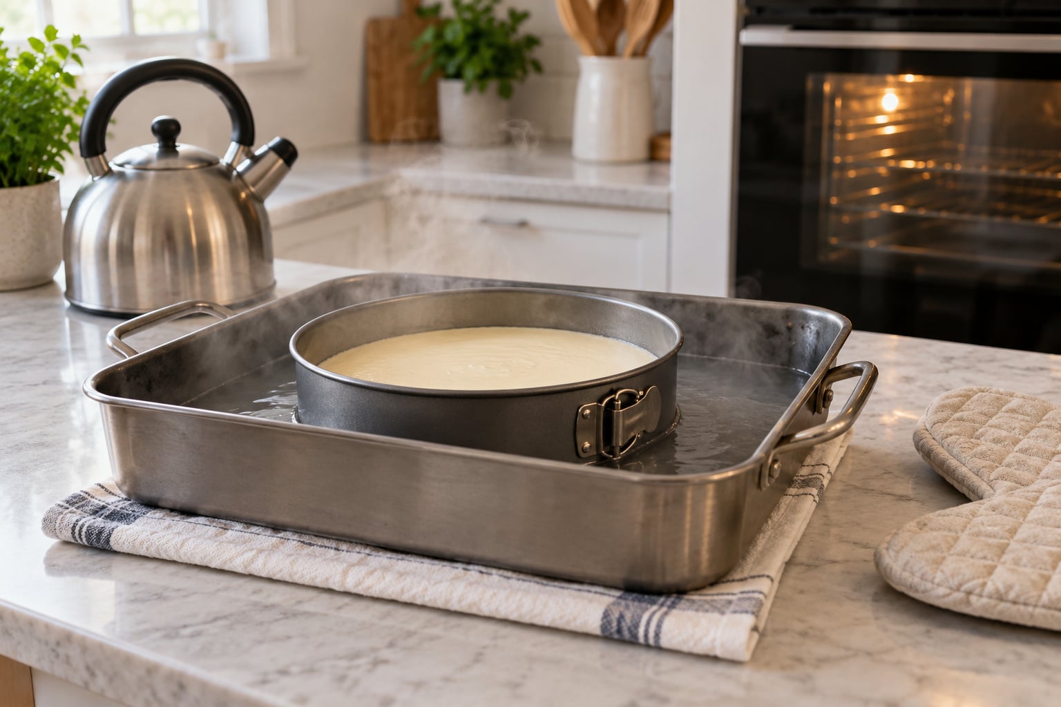 how to make a water bath for cheesecake