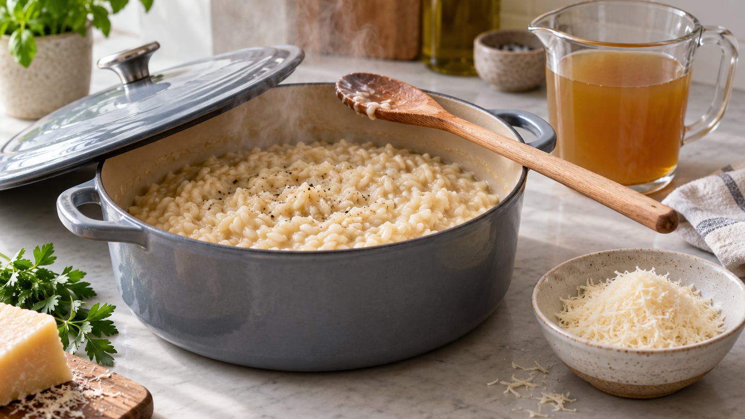 how to make risotto without constant stirring