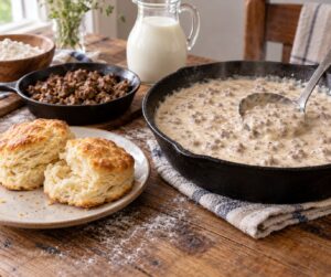 how to make biscuits and gravy from scratch