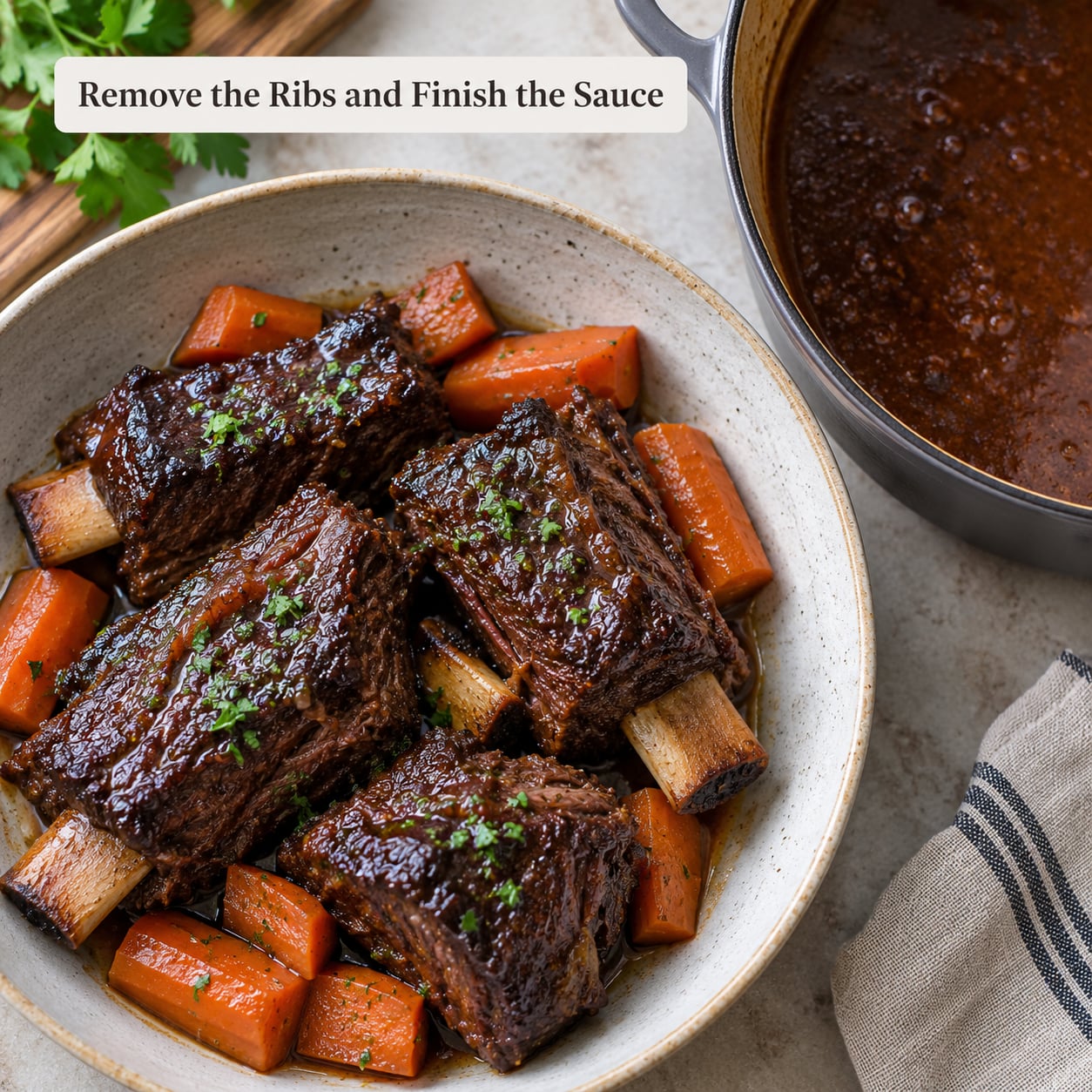 Remove the Ribs and Finish the Sauce