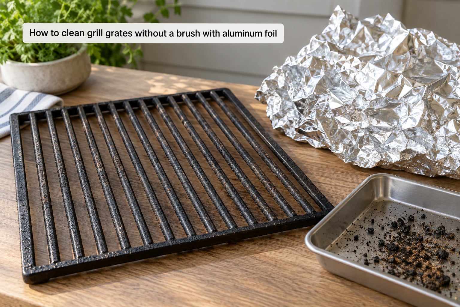 How to clean grill grates without a brush with aluminum foil