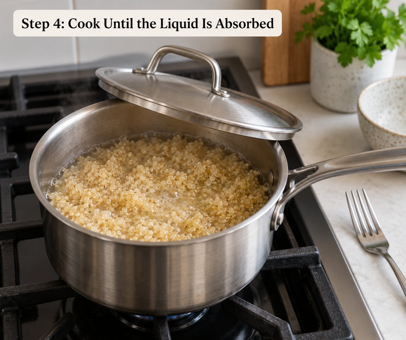 Step 4: Cook Until the Liquid Is Absorbed