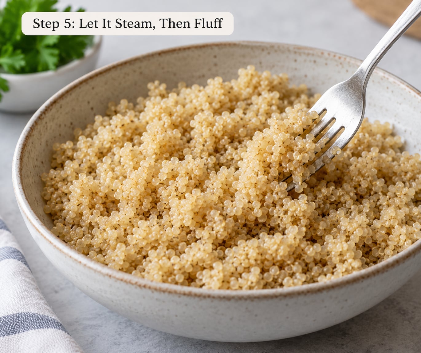 Step 5: Let It Steam, Then Fluff