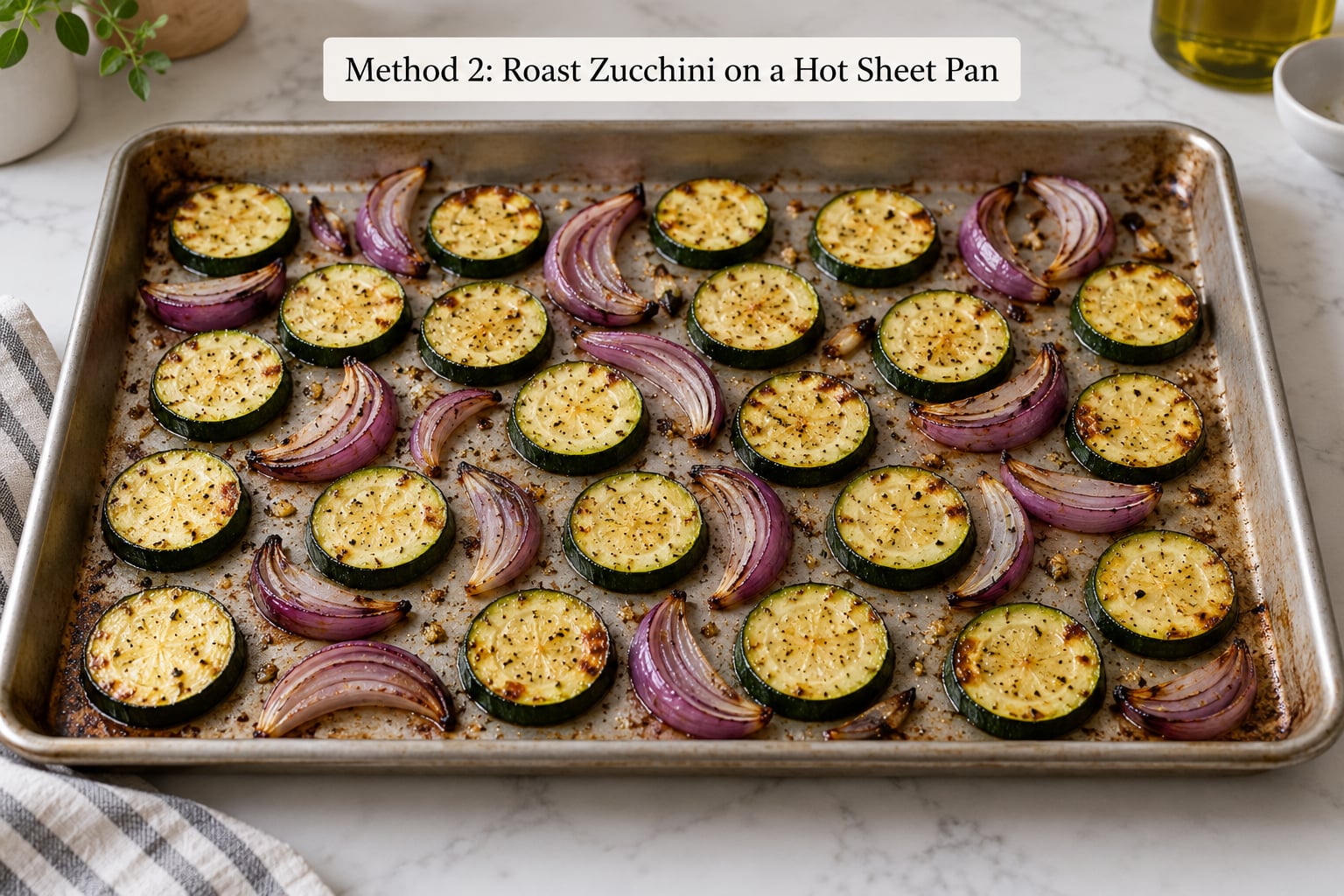 Method 2: Roast Zucchini on a Hot Sheet Pan