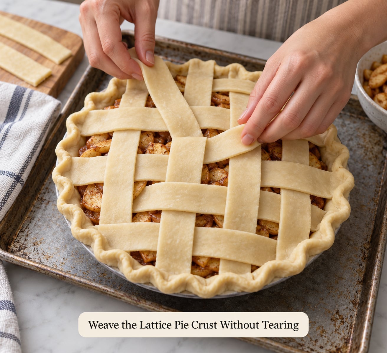 Weave the Lattice Pie Crust Without Tearing