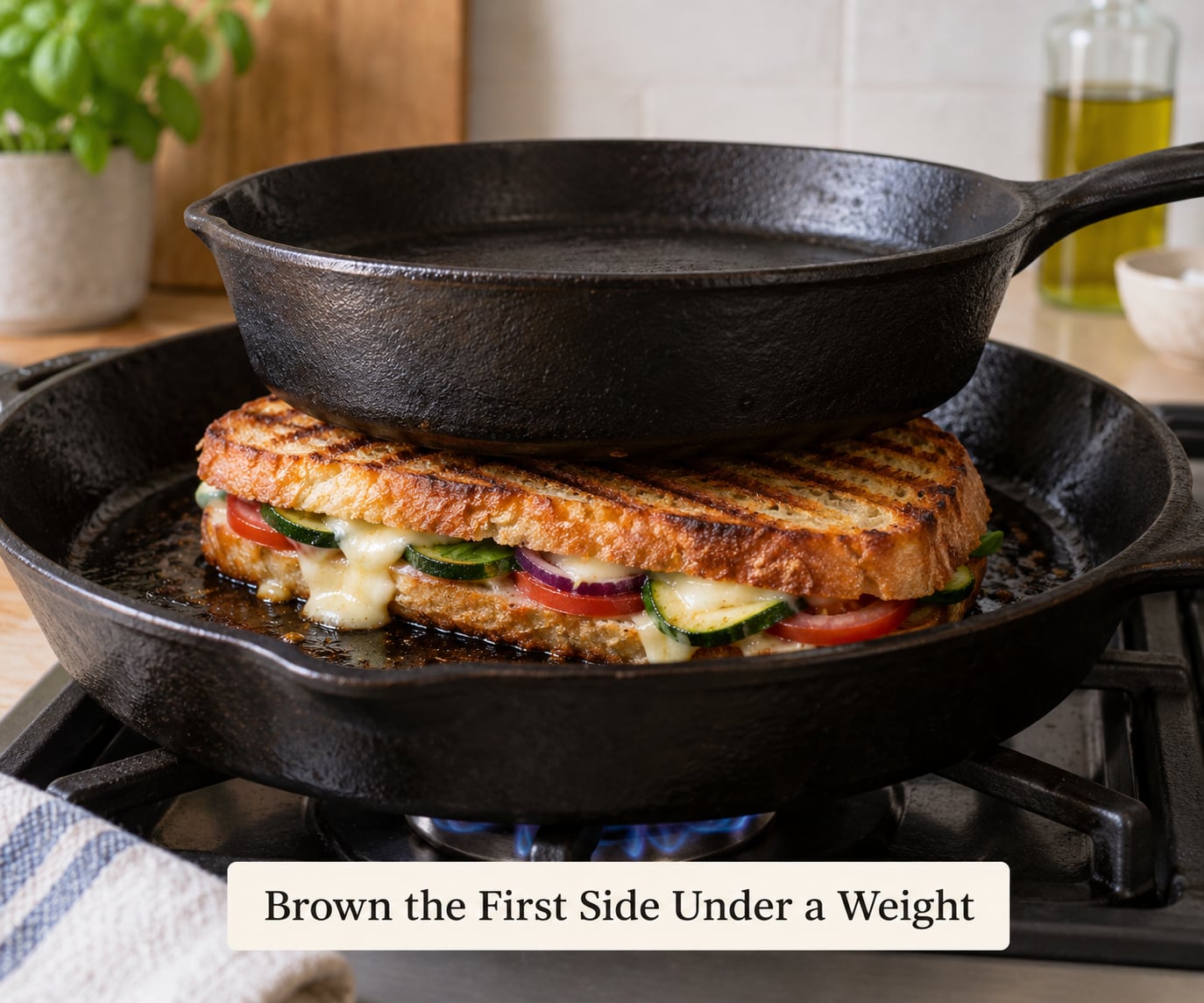 Brown the First Side Under a Weight